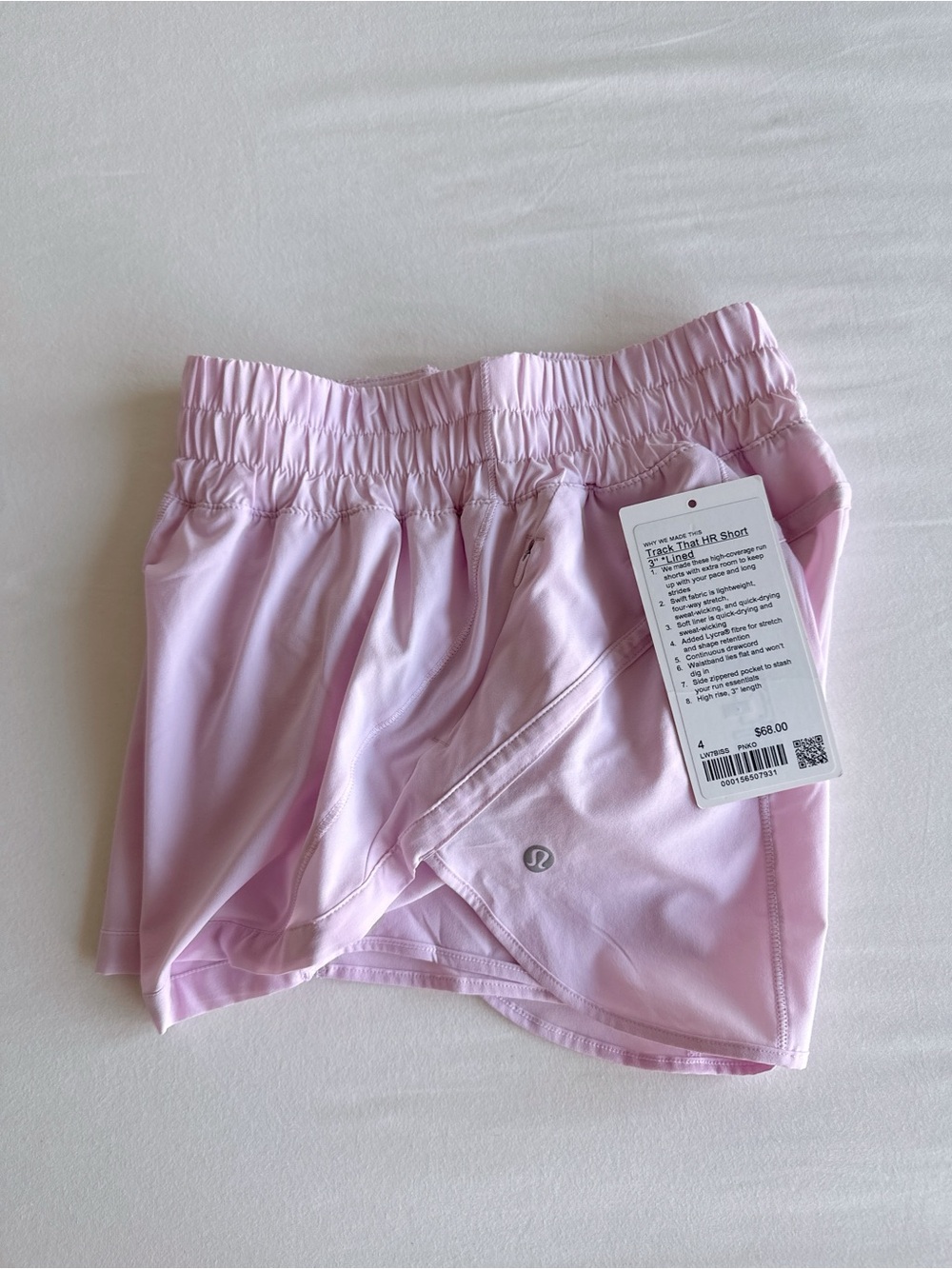 lululemon Track That High-Rise Lined Short 3" Pink Organza Size 4 NWOT - Picture 13 of 15